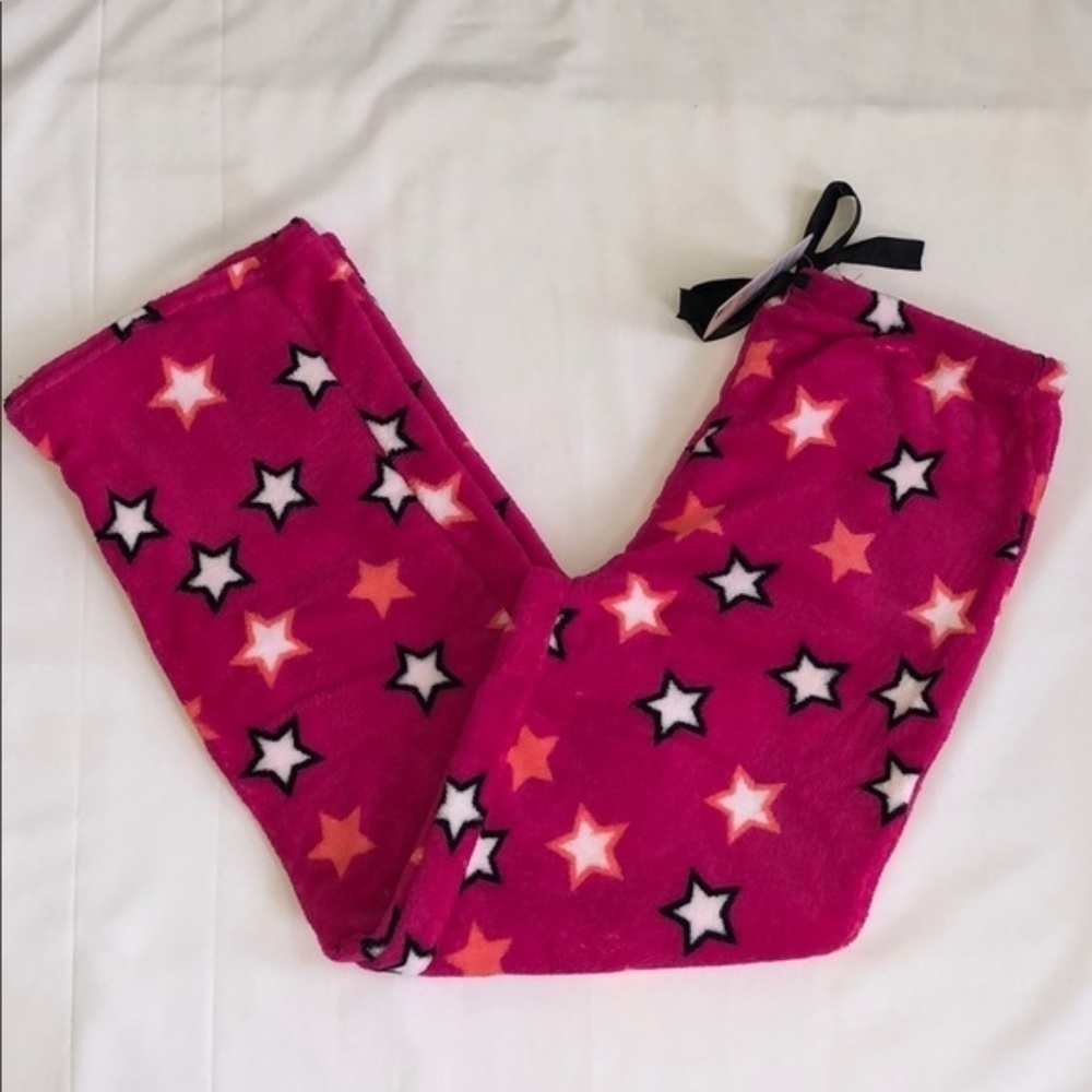New Women's Plush Fleece Star Pajamas Pants PJs